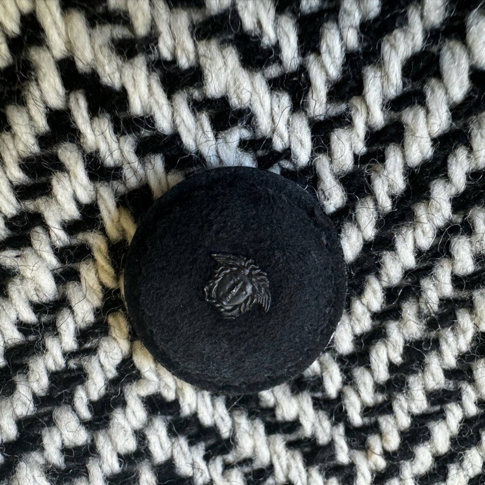 Gianni Versace 1973 Herringbone Wool Double Breasted Peacoat - Picture 4 of 12